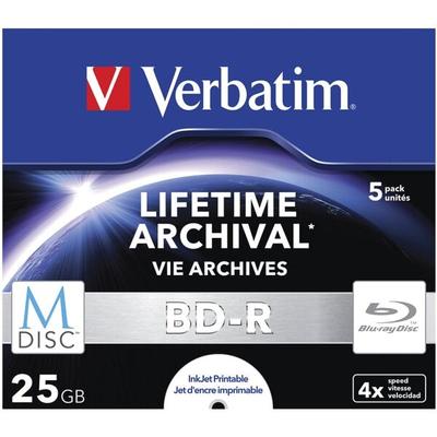 Verbatim 5er-Pack MDISC Blu-ray Rohlinge BD-R 25 GB bedruckbar weiß