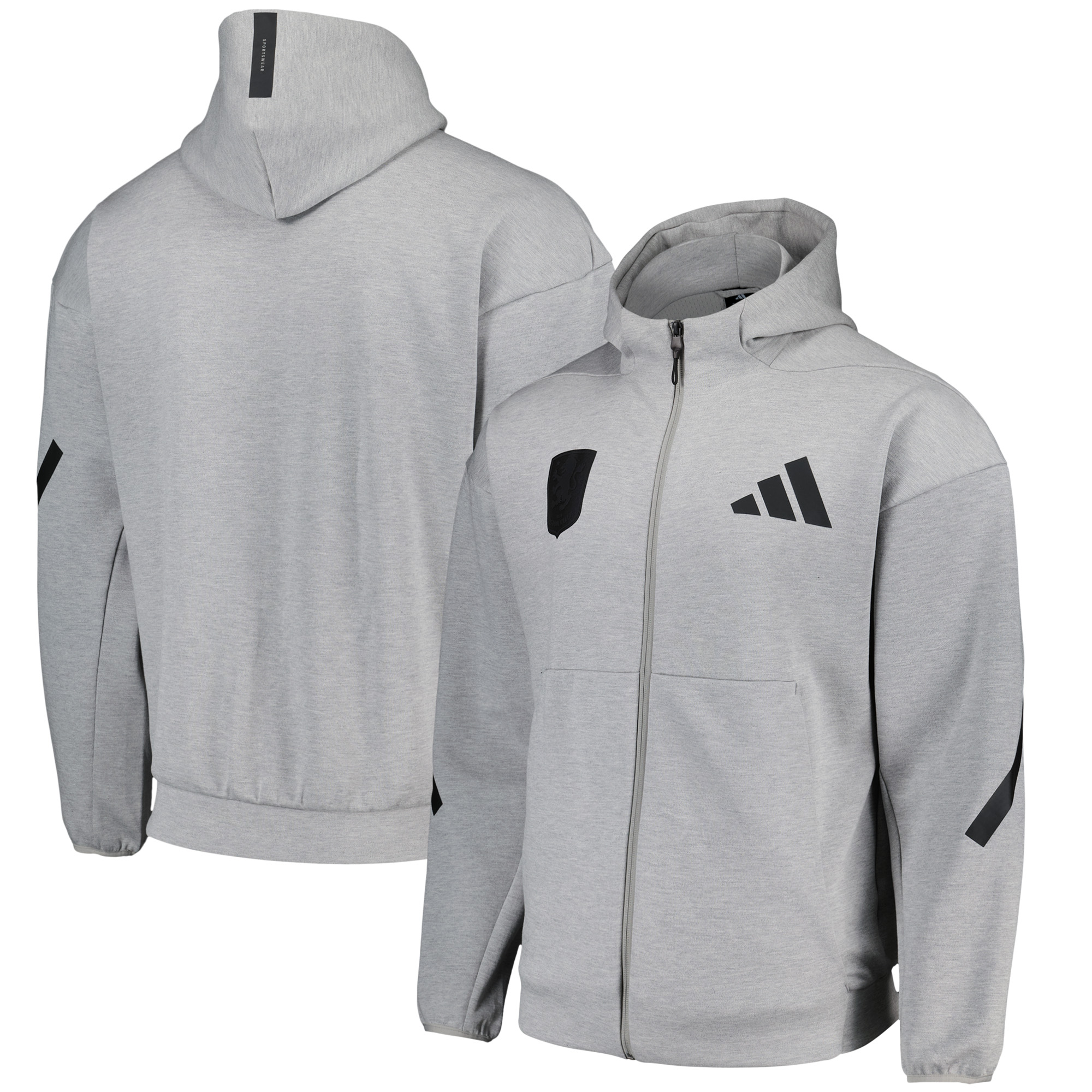 Aston Villa adidas Travel Z.N.E Kapuzenpullover mit durchgehendem Reißverschluss - Grau Image