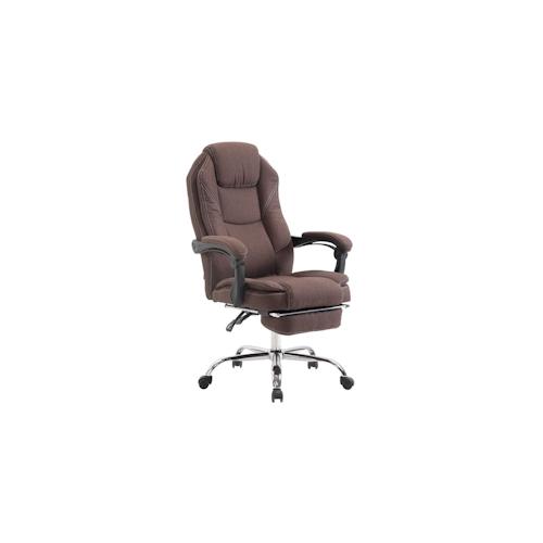 DELUKE® Bürostuhl MEDHA Stoff - 114x67x64, Braun | Stoff | Metall in Chromoptik Gestell | ergonomische Bürostühle Homeoffice Stuhl mit Rollen