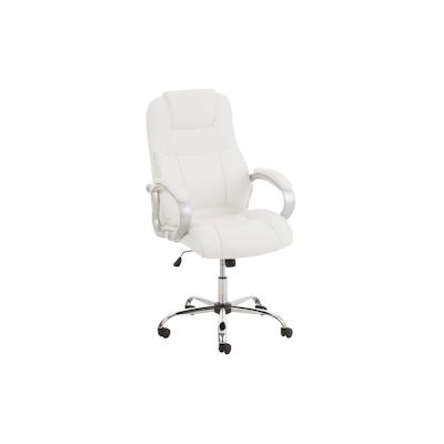 DELUKE® Bürostuhl SYDNEY - 113x66x70, Weiß | Kunstleder | Metall Gestell | ergonomische Bürostühle Homeoffice Stuhl mit Rollen Image
