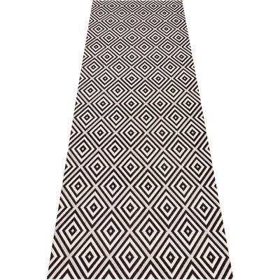 Teppich HANSE HOME "Karo" Gr. 12, schwarz, B:80cm H:8mm L:200cm, Kunstfaser, Teppiche, In- & Outdoor, Läufer, Wetterfest, Raute, Balkon, Garten, Flur Image