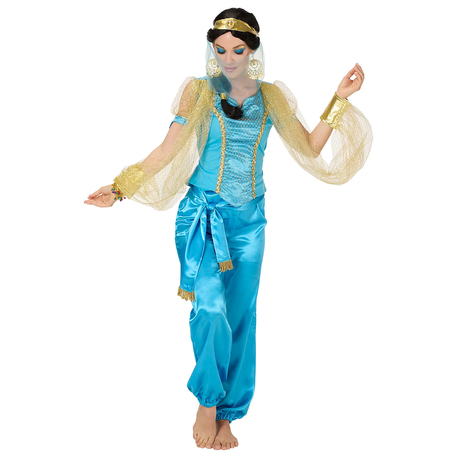 buttinette Kostüm Orient für Damen, blau/gold Image