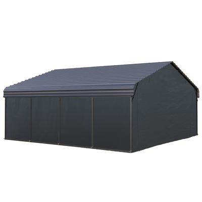 MAISON ARTS Heavy Duty Metal Carport with Galvanized Steel Roof for Cars, Boats, and Tractors