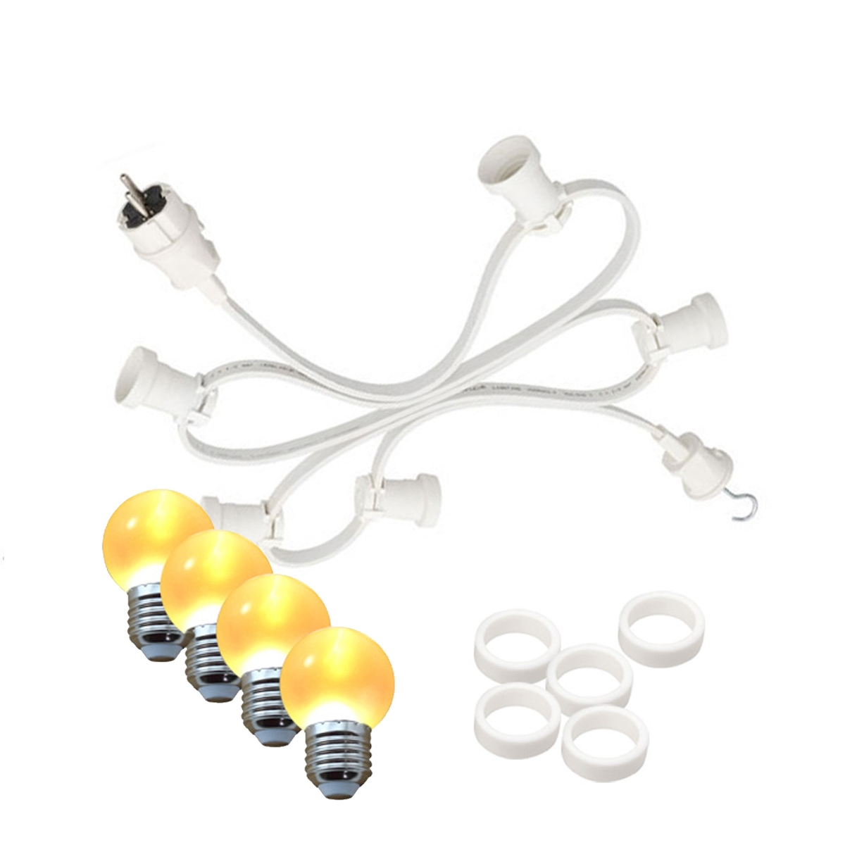 SATISFIRE Illu- Party Außenlichterkette 5m weiß 10 ultra-warmweiße LED Kugeln Image