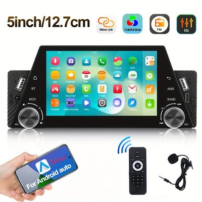 TEMU Camecho 1din Carplayer/for Android Auto In-dash Eq Car Radio Stereo, With Digital Audio Music Stereo Colorful Backlight Car Player Radio Mp5 Player, Support Usb/typ-c/aux-in, Support Rear Camera