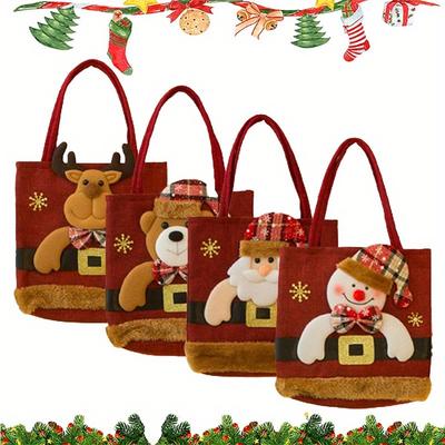 TEMU 4pcs Set Of Christmas Gift Bags , Snowman & - Drawstring For , , And | For , , And , For Christmas