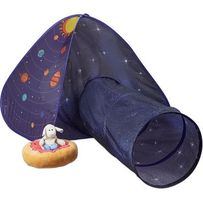 Pop Up Spielzelt Weltraum, mit Spieltunnel, Kinderzelt drinnen & draußen, Krabbelzelt, hbt Image