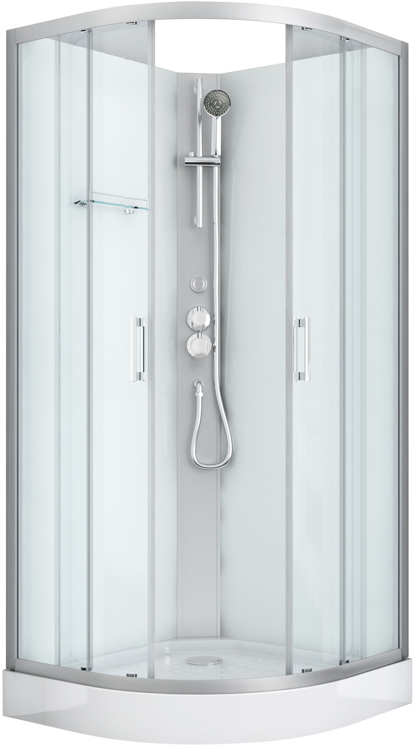 Komplettdusche SANOTECHNIK "DALLAS", grau (chrom), B:90cm H:210cm T:90cm, Duschkabinen