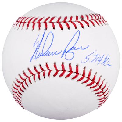 Von Nolan Ryan signierter Baseball mit der Aufschrift „5714 K‘s“ Image