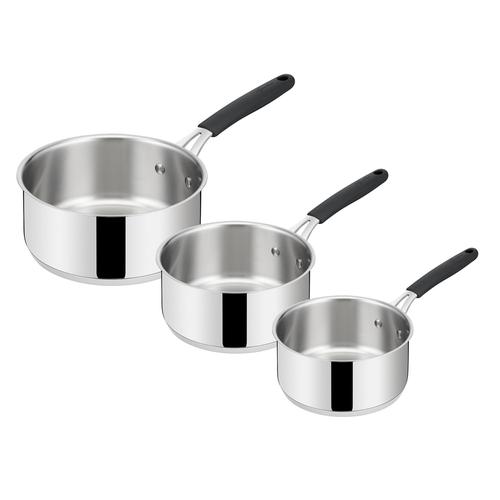 Série de 3 casseroles inox 16/18/20 cm argent
