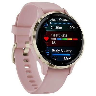 Garmin Venu 3S GPS Smartwatch - Silver Stainless Steel Bezel with Sage Gray 41mm