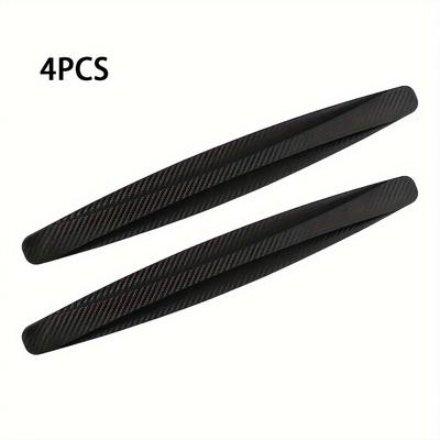 TEMU 4-pack Universal Carbon Fiber Car Corner Guards, Pvc Anti-scratch Bumper Protector For Front And Rear, Vehicle Safety Accessories Image