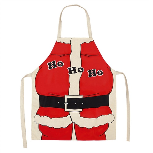 Tablier cadeau de Noël père Noël Elfe Mrs. Claus Déguisement Cosplay pour Homme Femmes Garçons Fille Adultes Enfant Noël Nouvel An la veille de Noël Soirée Noël Tablier