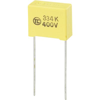 TRU COMPONENTS 1 St. MKS-Folienkondensator radial bedrahtet 0.33 µF 400 V/DC 5 % 15 mm (L x B x H)