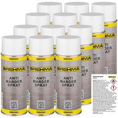 12x BREHMA Antimarderspray Marderschreck Marder Spray 400ml