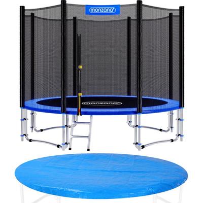 Trampolin ø 244/305/366/426 cm Komplettset inkl. Sicherheitsnetz, Leiter, Randabdeckung & Zubehör Image