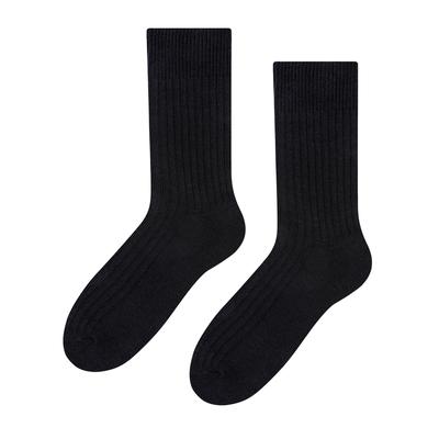 Herren Alpaka Wolle Socken für Winter | Steven | Gestrickte Crew Boot Socken - Schwarz Image