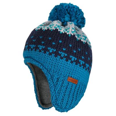 Strickmütze MAXIMO, Baby, Gr. 49, blau (petrol), Strick, Wollmischung, gemustert, casual, Mützen, Inkamütze mit Grobstrickmuster und Pompon Image