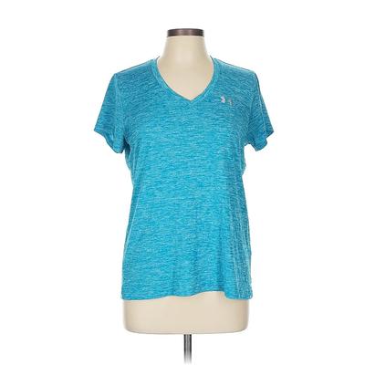 Under Armour Short Sleeve Top Teal V Neck Tops - Women's Size Large