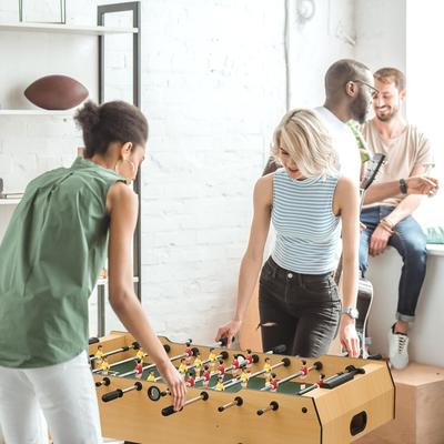 8 Inch Folding Foosball Table for Home, Game Room, Football/Soccer Game Table for Adults, Arcade Soccer Table Game