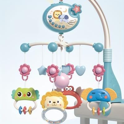 TEMU Baby Musical Crib Mobile With Night Lights And Relaxing Music, Hanging Rotating Animals Rattles, Stars Projection, Remote Control, For Boy Girl Newborn Baby Toys