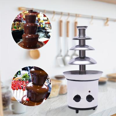 TEMU Stainless Steel 4-tier Fountain Machine Commercial Chocolate Fondue