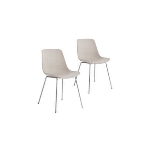 TECTAKE Kunststoffstühle Mave, ergonomisch, 120 kg 2er Settaupe/chrom