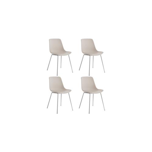 TECTAKE Kunststoffstühle Mave, ergonomisch, 120 kg 4er Settaupe/chrom