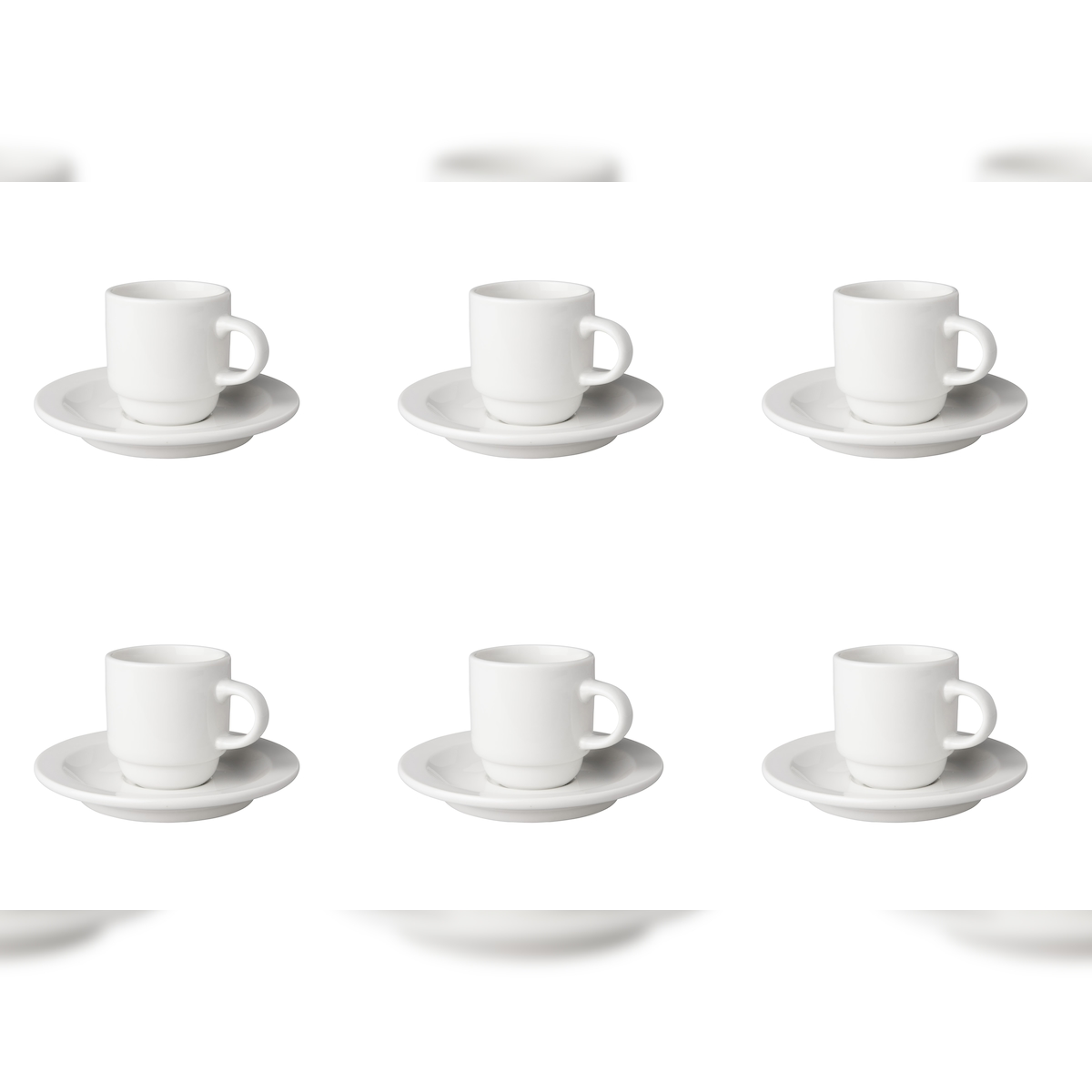 Mammoet Tasse und Untertasse Budgetline Smal 14 cl - 13.5 cm Weiß 6 Stück Image