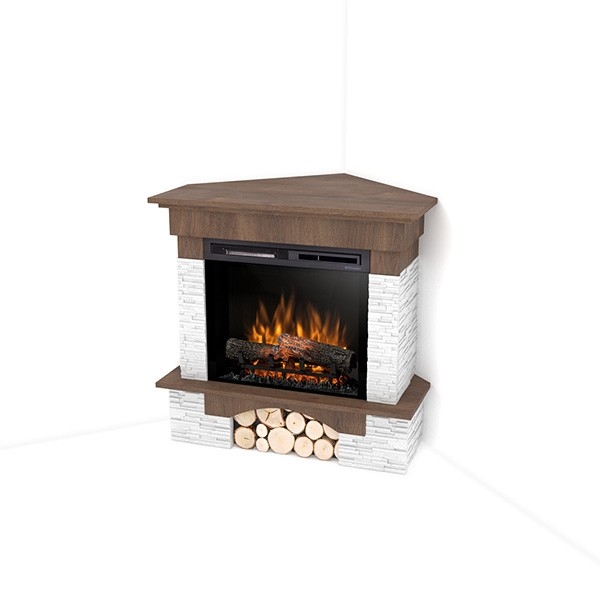 OutInFire PORTO – Freistehender elektrischer Eckkamin – Eiche – 23 Zoll – 91 x 89 x 76,5 Image