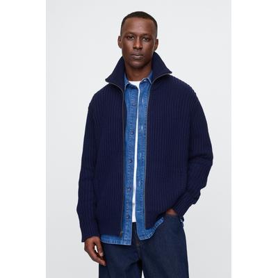 Gap Mens Blue Zip Up Knitted Cardigan - Blue