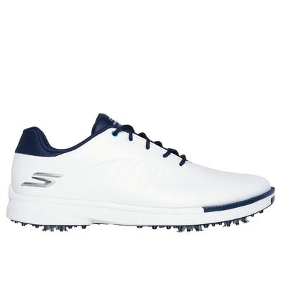 Skechers Men's GO GOLF Tempo Shoes | Size 7.5 | White/Navy | Synthetic/Textile