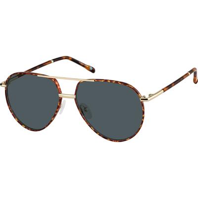 Zenni Aviator Rx Sunglasses Tortoiseshell Mixed Full Rim Frame