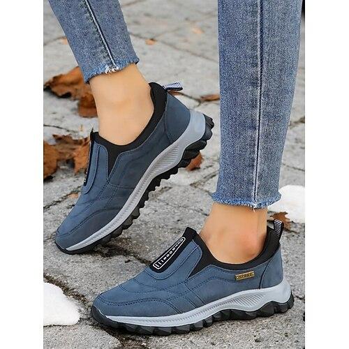 Damen Slip-On Outdoor Wander-Sneaker – bequeme atmungsaktive rutschfeste Schuhe zum Wandern und Reisen