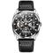 Olevs 6685 Automatikuhr für Herren, goldenes Skelett, Edelstahl, wasserdicht, Lederarmband, sportliche mechanische Herrenarmbanduhren