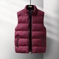 Herren Wintermantel Winterjacke Puffer Weste Weste Steppweste Strickjacke Casual Campen und Wandern Winter Tasche Polyester Windundurchlässig Warm Bequem Solide / einfarbig Stehkragen Schwarz Rote