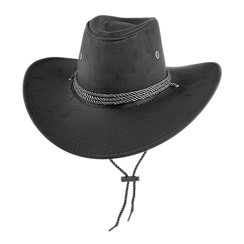 Herren Sonnenhut Cowboy-Hut Fedora-Trilby-Hut Schwarz Rote Kunstlich Veloursleder Vintage-Stil Modisch 18. Jahrhundert Bundesstaat Texas Täglich Kostümparty Solide / einfarbig Sonnenschutz Cosplay Image