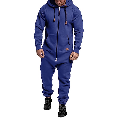 Herren Trainingsanzug Jogginganzug 2-teiliges Sport-Set Vollreißverschluss Einteilig Einfarbig Sportbekleidungsset Herbst Dunkelgrau Cachi scuro Fitnesstraining Joggen Laufen Thermowarm Weich Langarm Image