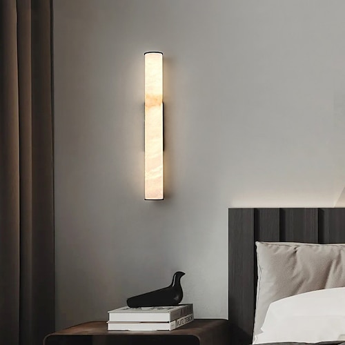 Naturmarmor Wandleuchte LED-Licht Luxus-Villa Nachttischbeleuchtung Kupfer Wandleuchte 110-240 V 10 Watt Image