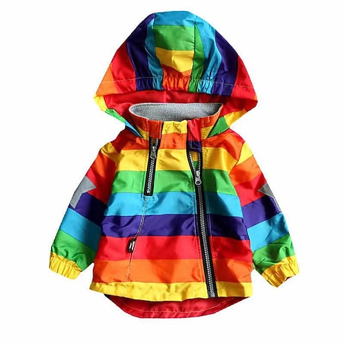 Winterjacke für Mädchen Windjacke Babykleidung Regenbogen wasserdichte Hoodies Mäntel Cartoon Kinder Jacken Kinder Outwear Image