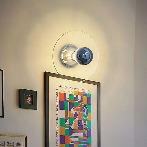 Bauhaus romantische Glaswandleuchte mittelalterliche Retro-Chrom-Wohnzimmerdekoration LED-Leuchten Schlafzimmer Gang Deckenlampe 110-240 V 5 W Image