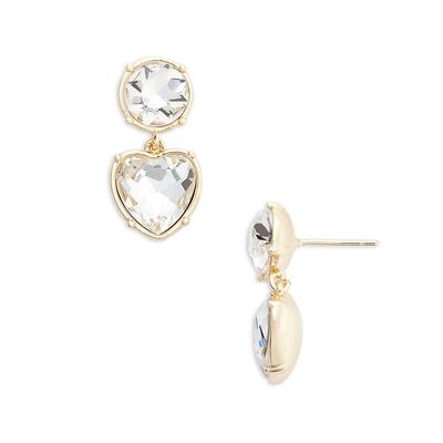 Aqua Small Heart Drop Earrings Exclusive - Gold