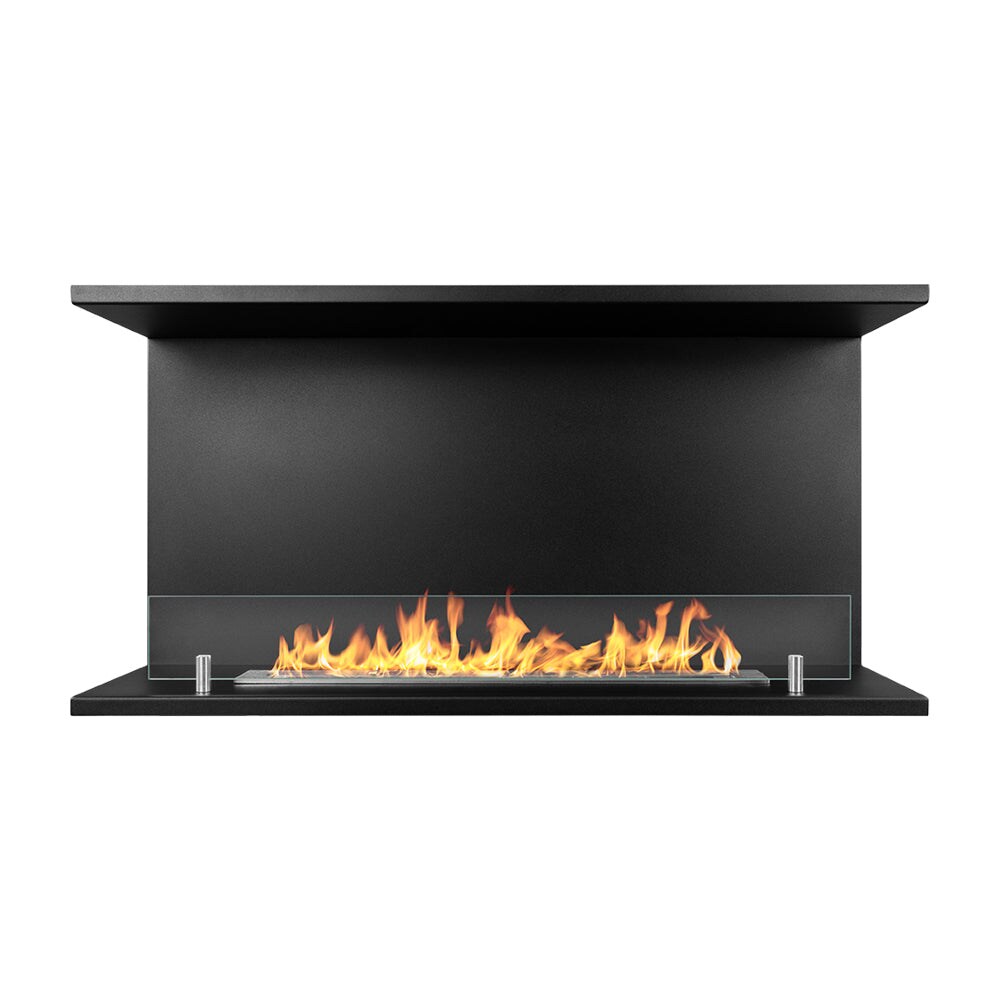 Divina Fire - Eingebauter Bioethanolkamin Dreiseitiger Biokamin mit 3 offenen Seiten 90x45 TREVI 90 Image