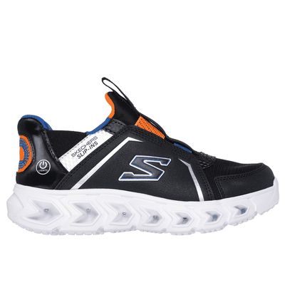 Skechers Boy's Slip-ins: Hypno-Flash 2.0 - Vexlux Sneaker | Size 12.5 | Black/Blue/Orange | Synthetic/Textile