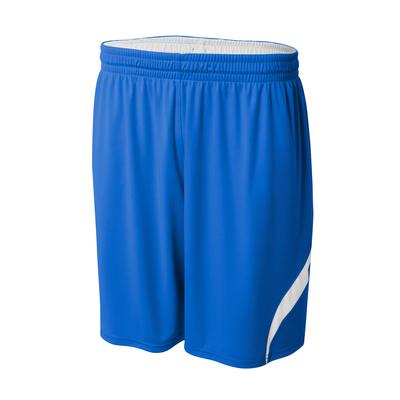 A4 NB5364 Youth Performance Double/Double Reversible Basketball Short in Royal/White size Small | Polyester A4NB5364