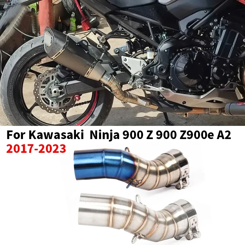 Motorrad Auspuff Mittleren Link Rohr Escape Adapter 51mm Verbinden Rohr Für Kawasaki Z900 2017-2021 Z900E z900 A1 a2 2017 - 2023 Image