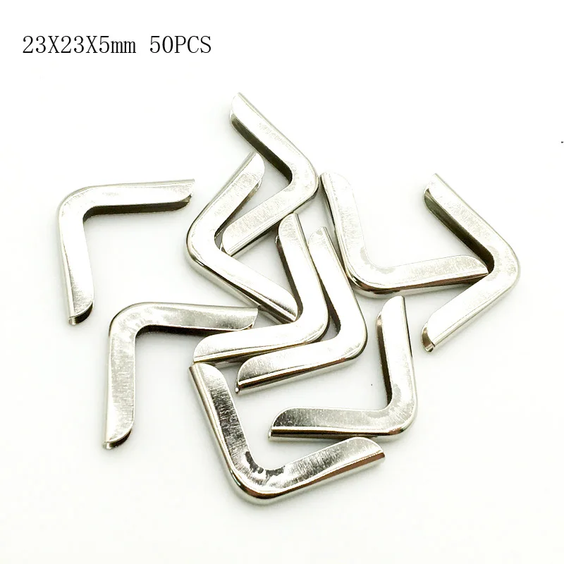 50 teile/los 23x23x5mm Silber Metall Buch Ecken für Fotoalben Menüs Ordner DIY Scrap booking Dekor Eck schutz qtg094 Image