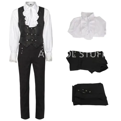 Männer Steampunk Renaissance Prinz charmante Cosplay Outfit Gothic mittelalter lichen viktoria nischen Edward ian Shirt Weste Hosen Kleid Kostüm Image