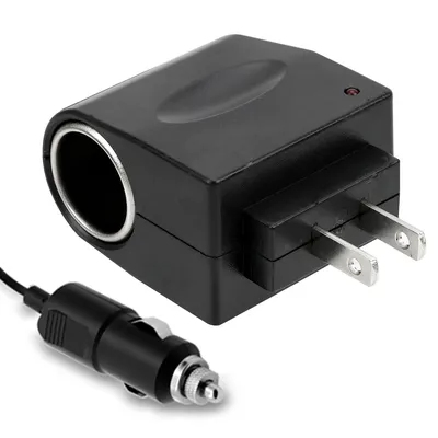 Schwarz Autozubehör Konverter AC 220V zu DC 12V Auto Zigaretten anzünder Adapter eu uns Stecker Innenteile Image