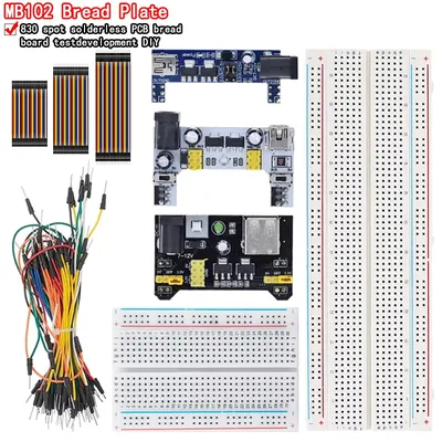 3,3 V/5 V MB102 Breadboard-Leistungsmodul + MB-102 830 Punkte Prototyp-Breadboard für Arduino-Kit + Image